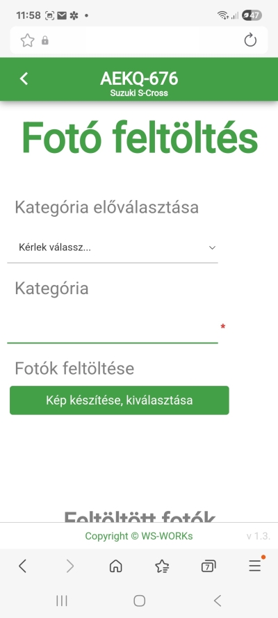 Fotó feltöltés -- Garázsmester - Üzemanyag, Gépjármű és Költség nyilvántartó szoftver (Flottamenedzsment)